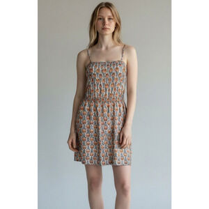 Natalie Martin Gina Mini Dress Tulip Floral French Blue Spaghetti Strap Size XS